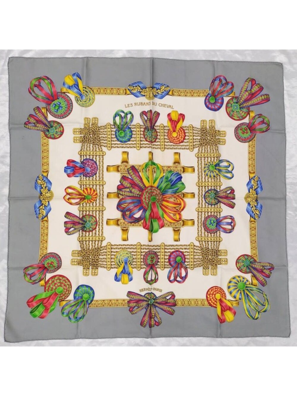 Hermes Scarf Carre 90 le Rubans du Cheval